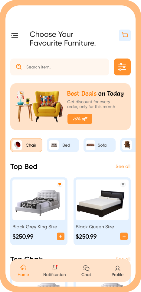 Products selection UI