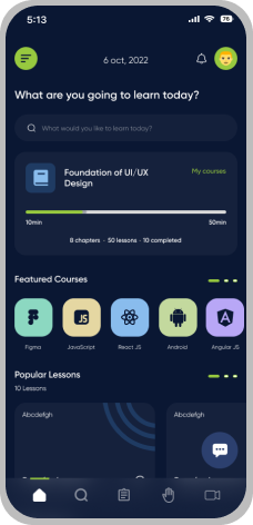 E learning homepage